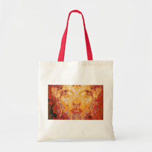 Bolso De Tela IMPORTE NO IMPORTA Máscara Fractal en amarillo roj