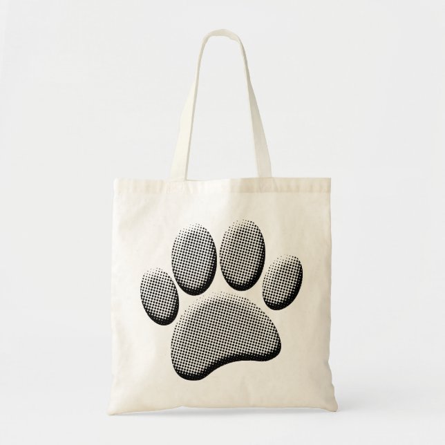 Bolso De Tela Imprenta de papel de perro de media tonalidad (Frente)
