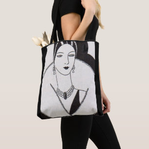 Bolso De Tela impresión 1928 de la mujer del art déco