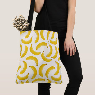 Bolso De Tela Impresión, amarillo y blanco de la fruta tropical