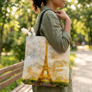 Bolso De Tela Impresión artística de acuarela del atardecer en l