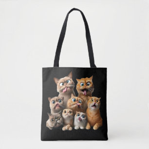 Bolso De Tela impresión artística de gato divertido