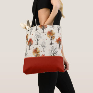 Bolso De Tela Impresión botánica de árboles de otoño acogedores