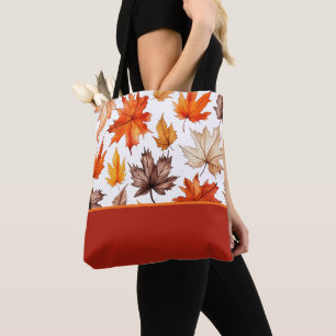Bolso De Tela Impresión botánica de hojas de otoño brillantes po
