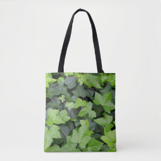 Bolso De Tela Impresión botánica de marfil verde
