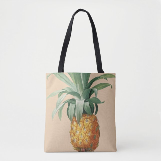 Bolso De Tela Impresión botánica de piña de época (Anverso)