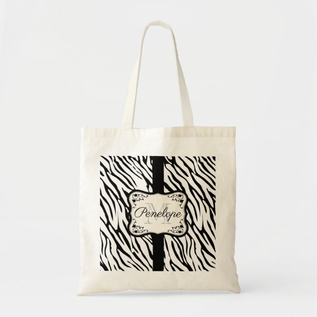 Bolso De Tela Impresión Cebra Cuta (Frente)