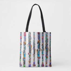 Bolso De Tela Impresión clarinete, clarinets coloridos, amante d