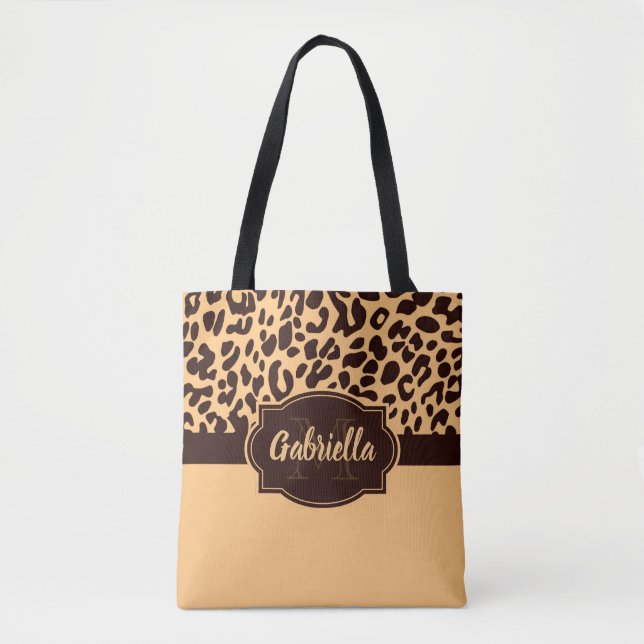 Bolso De Tela Impresión Cute Leopard (Anverso)