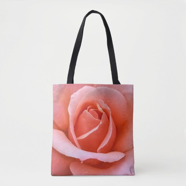 Bolso De Tela Impresión de arte botánico Rosa romántico (Anverso)