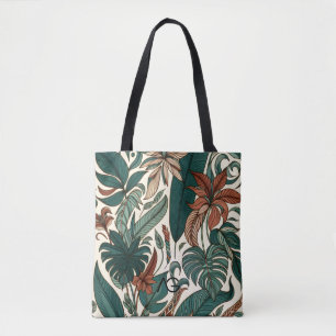 Bolso De Tela Impresión de arte de línea botánica de ritmo linea