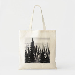 Bolso De Tela Impresión de arte en acuarela de bosque de pino mo