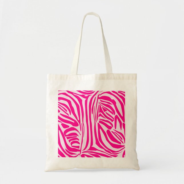 Bolso De Tela Impresión de cebra rosa (Frente)