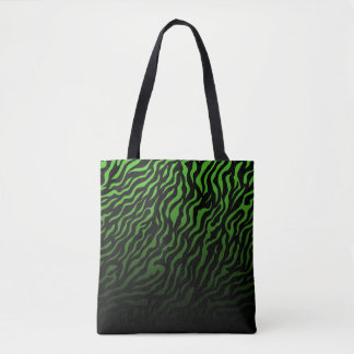 Bolso De Tela Impresión de cebra verde y negro: elegante