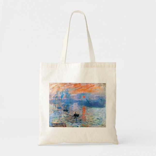 Bolso De Tela Impresión de Claude Monet, amanecer (1872) (Frente)