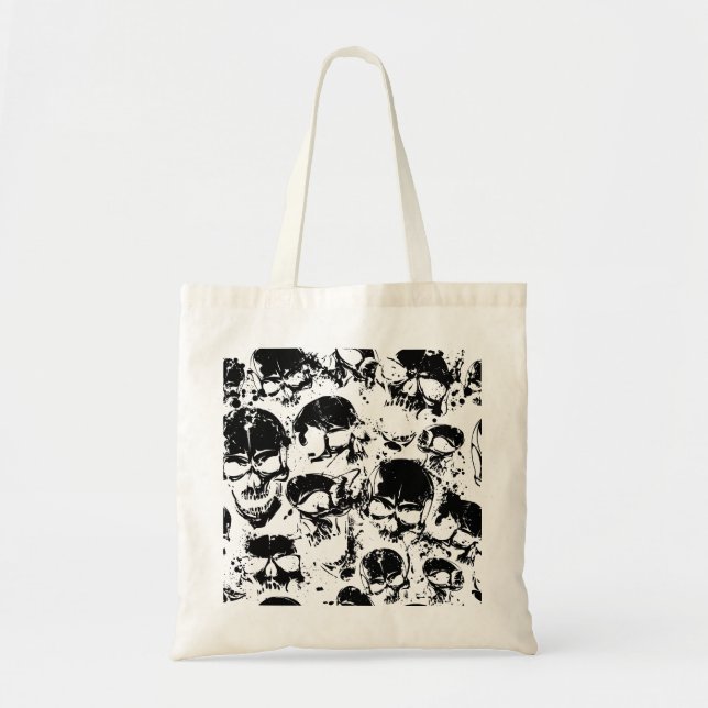 Bolso De Tela impresión de cráneos de borrón (Frente)