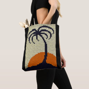 Bolso De Tela Impresión de crochet artesanal de árbol de palmas