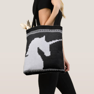 Bolso De Tela Impresión de crochet de artesanos de unicornio bla