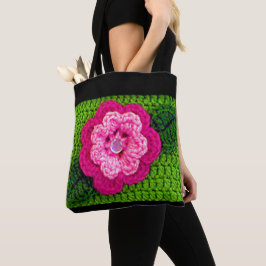 Bolso De Tela Impresión de crochet de artista verde de primavera