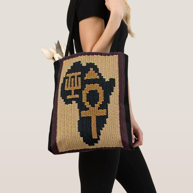 Bolso De Tela Impresión de crochet de artistas egipcios de Ankh  (Detalle)