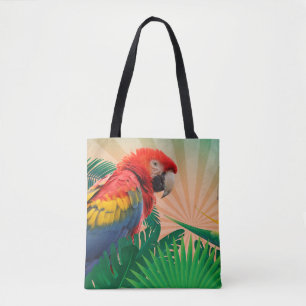 Bolso De Tela Impresión de fotografía de loro tropical festivo