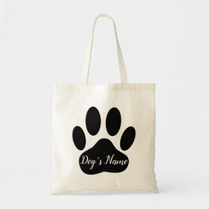 Bolso De Tela Impresión de garras de perro con nombre personaliz