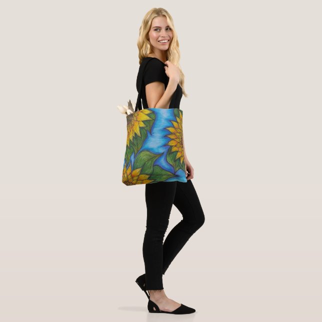 Bolso De Tela Impresión de girasol reutilizable Tote Bag Eco Fri (Puesto)
