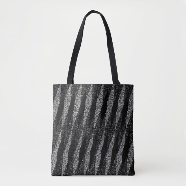 Bolso De Tela Impresión de grano de Réplica Gris-Negro (Anverso)