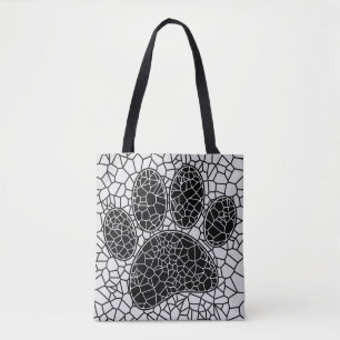 Bolso De Tela Impresión de hojas de perro de arte de mosaico en 