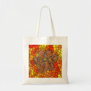 Bolso De Tela Impresión de hojas de perro de arte mosaico