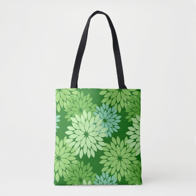 Bolso De Tela Impresión de kimono floral moderna, verde anime (Anverso)