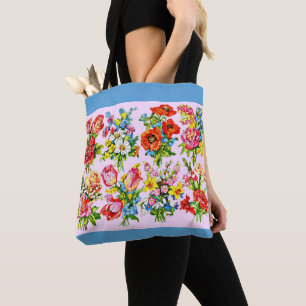 Bolso De Tela impresión de la colección de flores de flores de f
