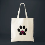 Bolso De Tela Impresión de la pata del corazón<br><div class="desc">Una impresión de la pata con 2 corazones.</div>