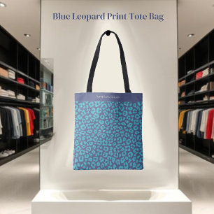 Bolso De Tela Impresión de leopardo azul