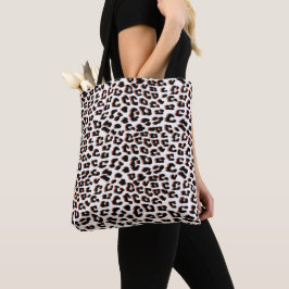 Bolso De Tela Impresión de leopardo blanco y marrón negro