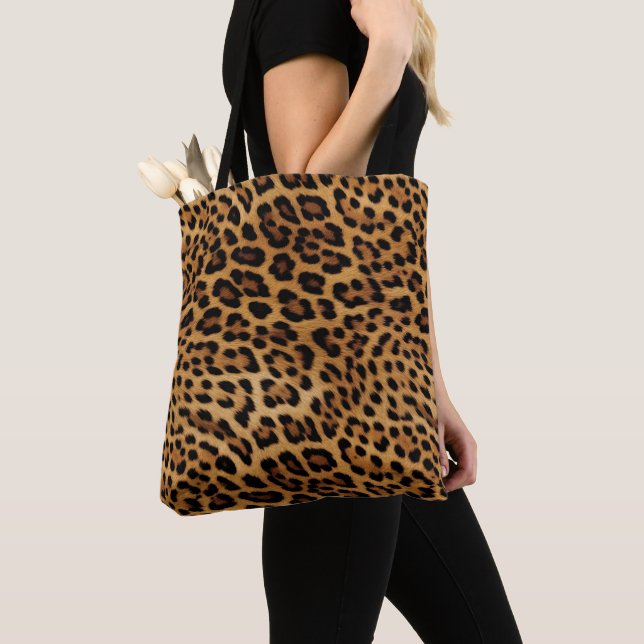 Bolso De Tela Impresión de leopardo marrón de moda (Detalle)