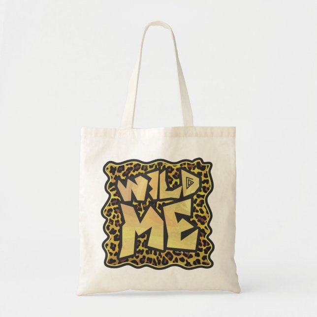 Bolso De Tela Impresión de leopardo marrón y amarillo salvaje me (Frente)