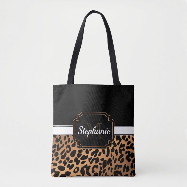 Bolso De Tela Impresión de leopardo mate (Anverso)