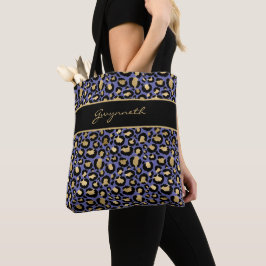 Bolso De Tela Impresión de leopardo negro púrpura Veri Peri con
