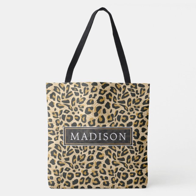 Bolso De Tela Impresión de leopardo personalizada (Anverso)