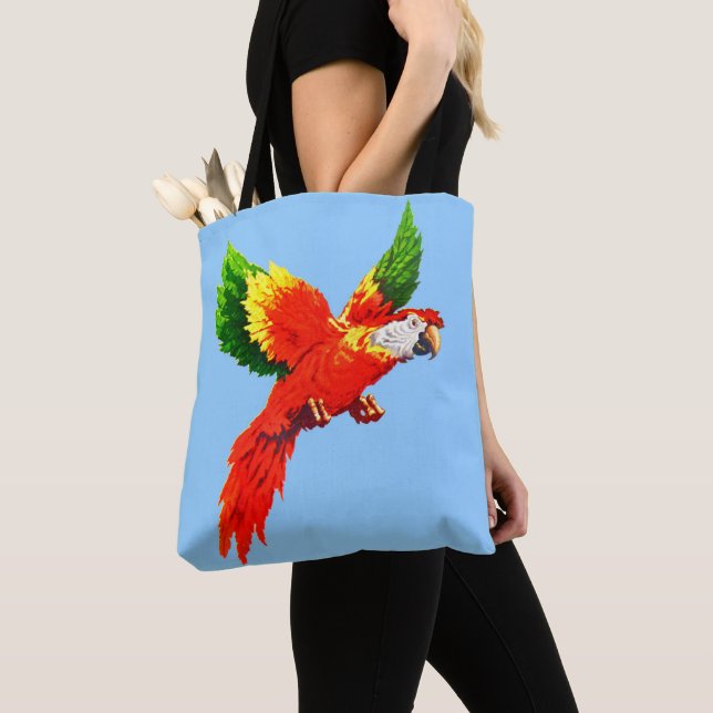Bolso De Tela impresión de loro volante (Detalle)