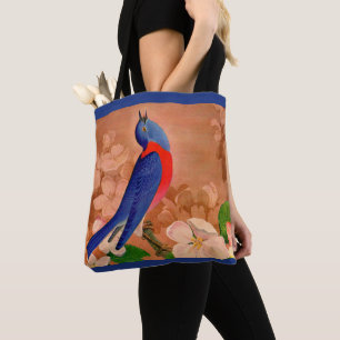 Bolso De Tela impresión de pájaro azul de felicidad