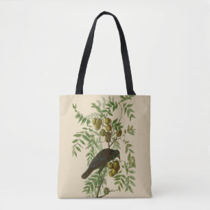 Bolso De Tela Impresión de pájaro Grackle púrpura de Audubon Vin
