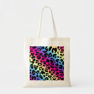 Bolso De Tela Impresión de patrón Neon Rainbow Leopard