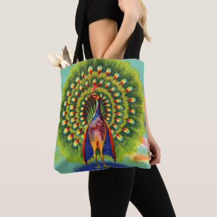 Bolso De Tela impresión de pavo real divertida