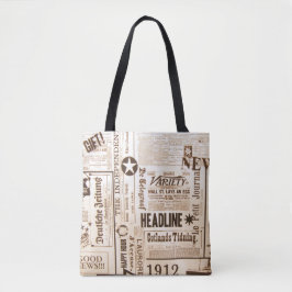 Bolso De Tela Impresión de periódico de moda hacia adelante