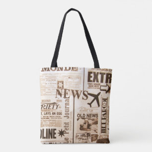 Bolso De Tela Impresión de periódico de moda hacia adelante
