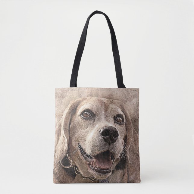 Bolso De Tela Impresión de perro abstracta (Anverso)