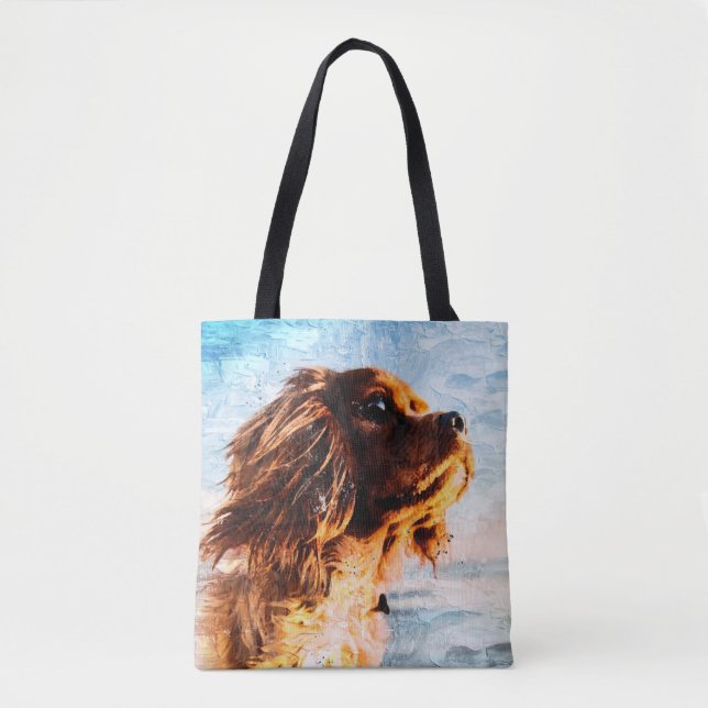 Bolso De Tela Impresión de perro abstracta (Anverso)