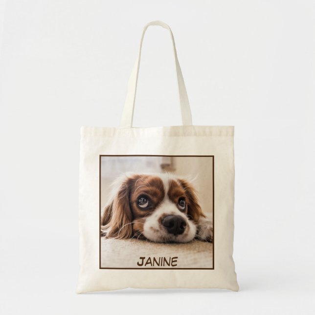 Bolso De Tela Impresión de perros de cierre adorable (Frente)